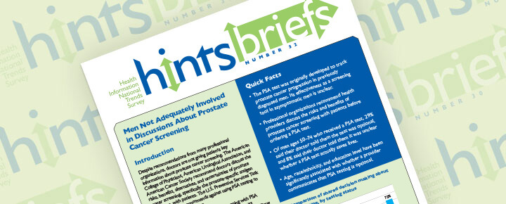 Brief 32: Men Not Adequately Involved in Discussions About Prostate Cancer Screening